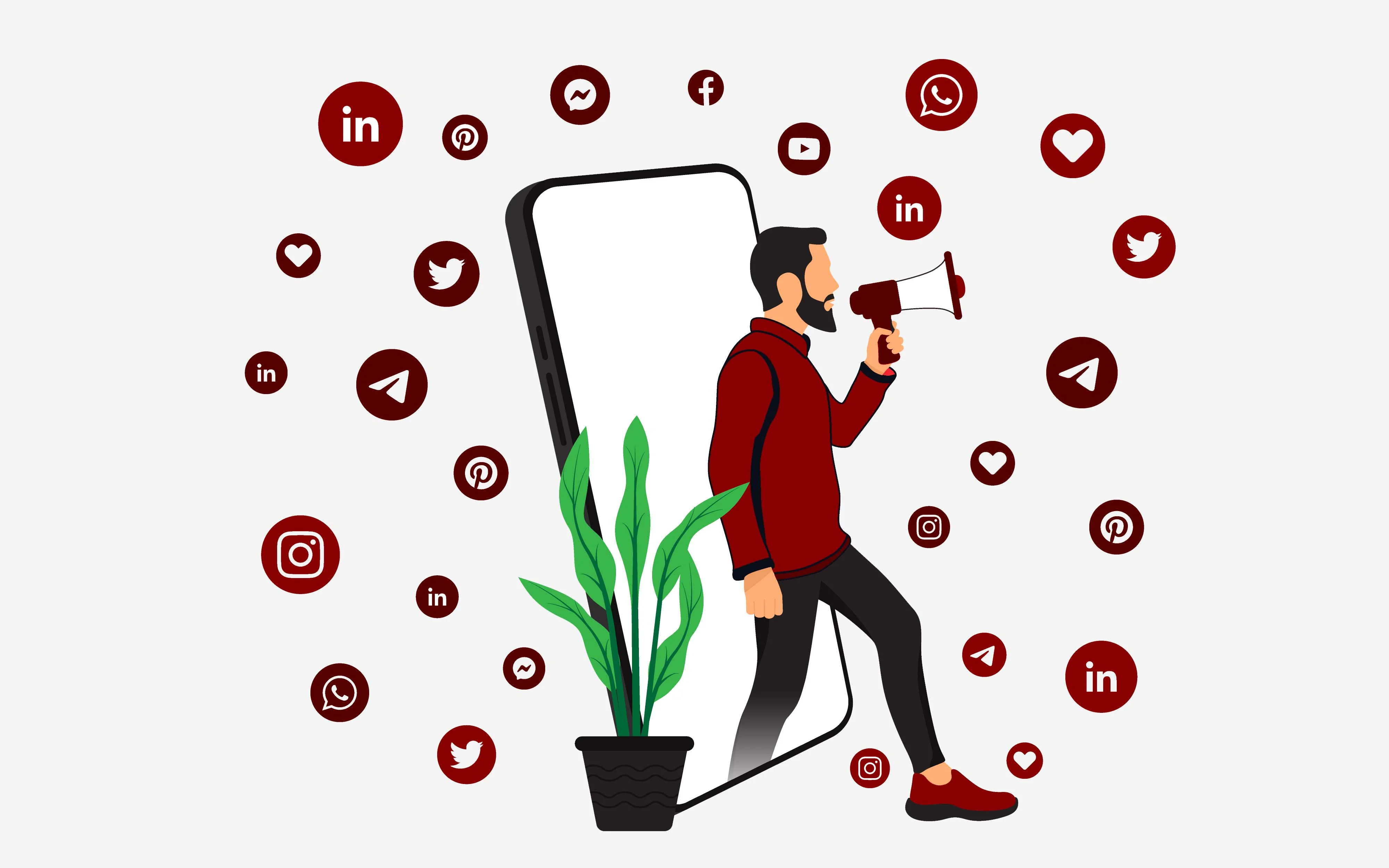 Social Media Marketing Ads Illustration